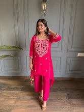 Crepe hand embroided mirror work co-ord set (Sheesha)
